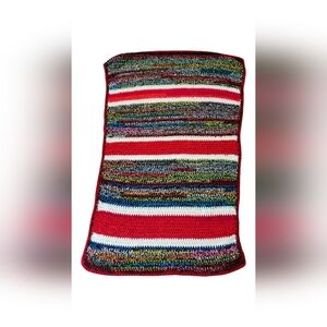 Colorful Striped Crochet Knit Blanket Throw 57 × 33